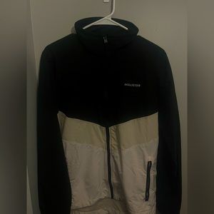 Hollister Black, Beige, and White Windbreaker